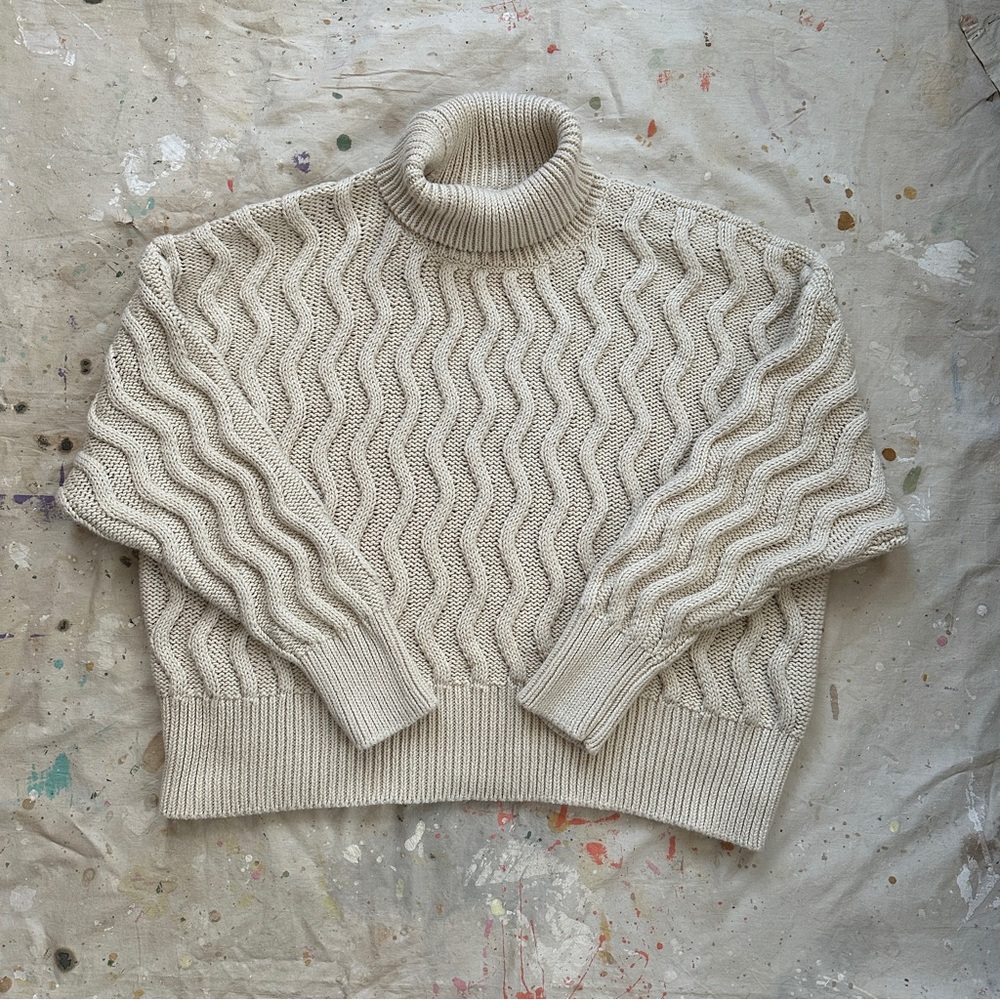 Misha & Puff Wave Ridge Turtleneck Sweater-Marizipan size 2